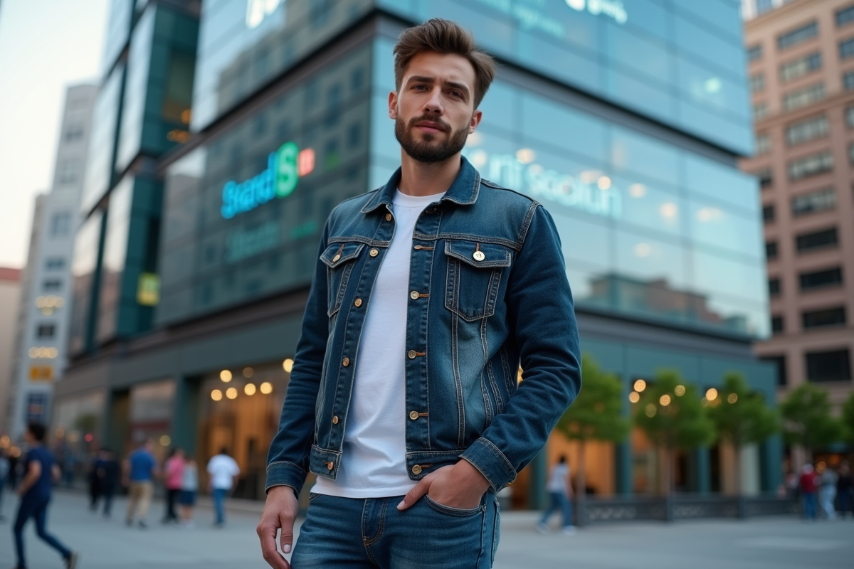 Jeune entrepreneur devant un bâtiment de startup en ville